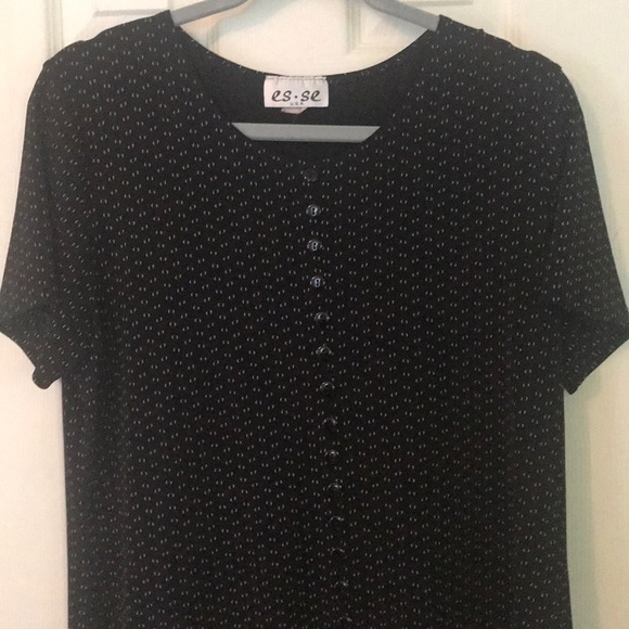 es.se U.S.A short sleeve button embossed front top (3) - Picture 2 of 4